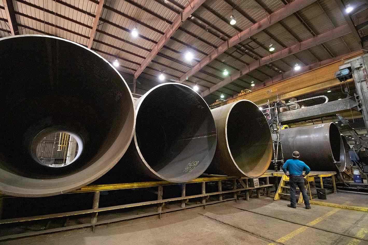 Large Diameter Pipe in Greens Bayou Pipe Mill Facility